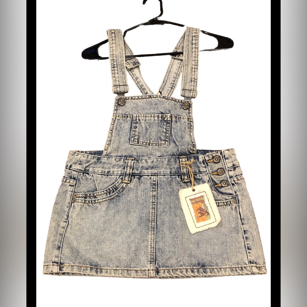Carmar Blue Denim Skirt Overalls Size 25 NWT MSRP $156